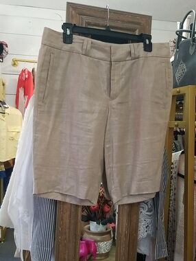 Club Monaco Beige Tailored Bermuda Shorts